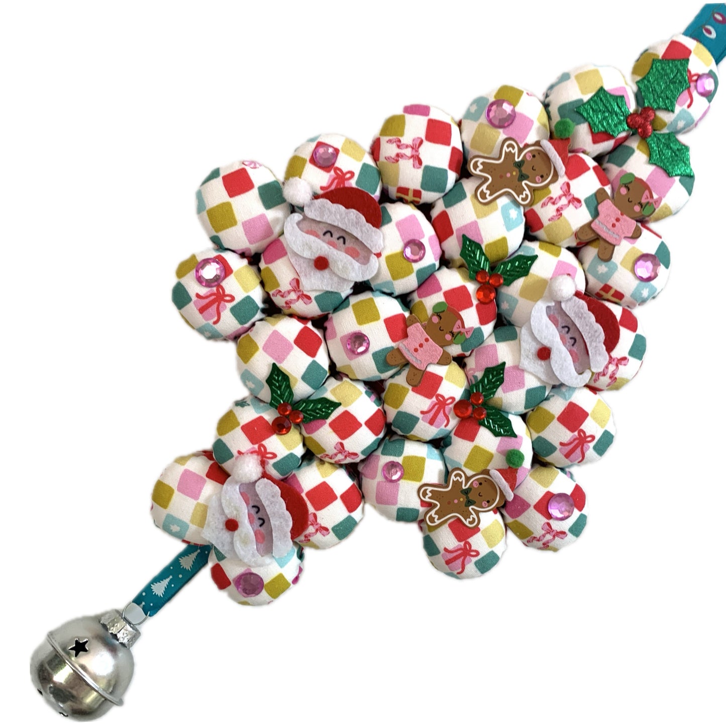MUMMA WHOOPEE- "Sweet & Pink"- SMALL BOTTLE TOP CHRISTMAS TREE WALL HANGING