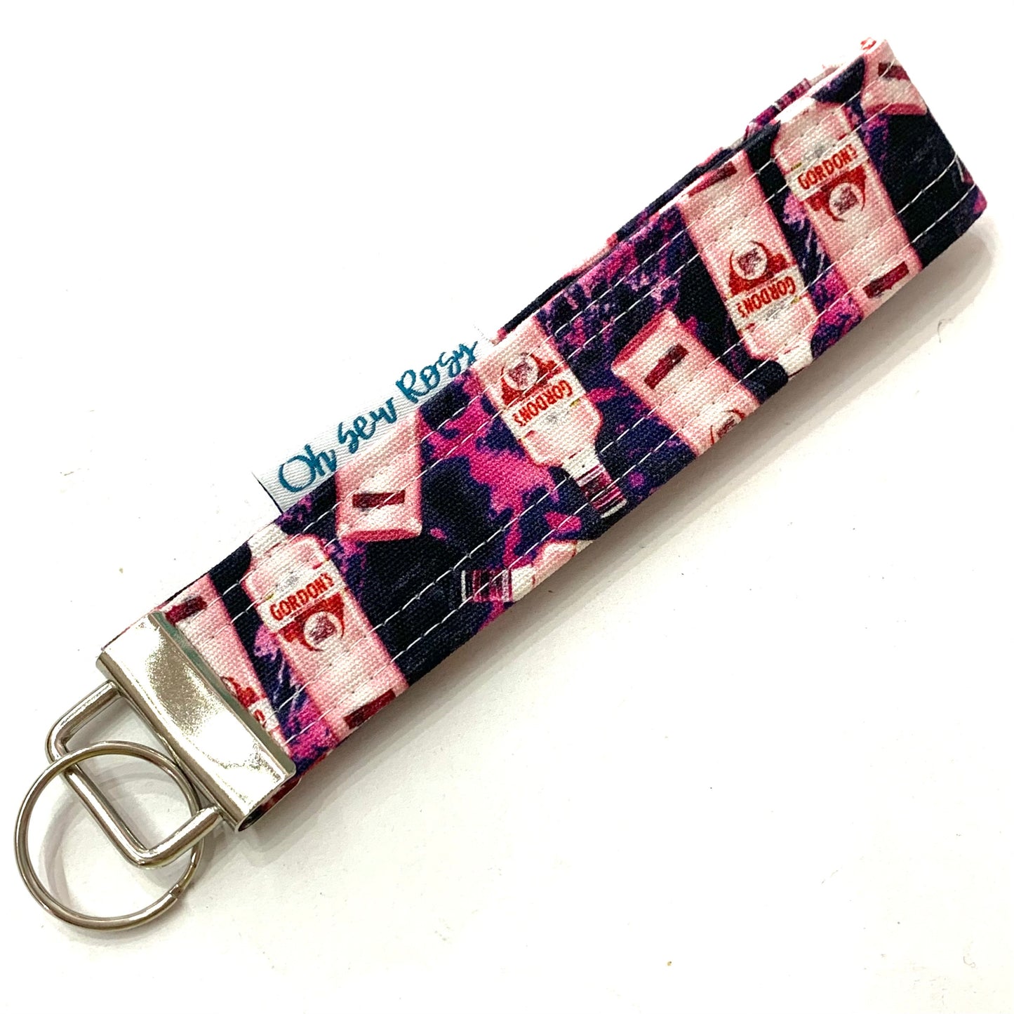 OH SEW ROSY: KEY FOBS/WRISTLET- GORDON'S PINK GIN