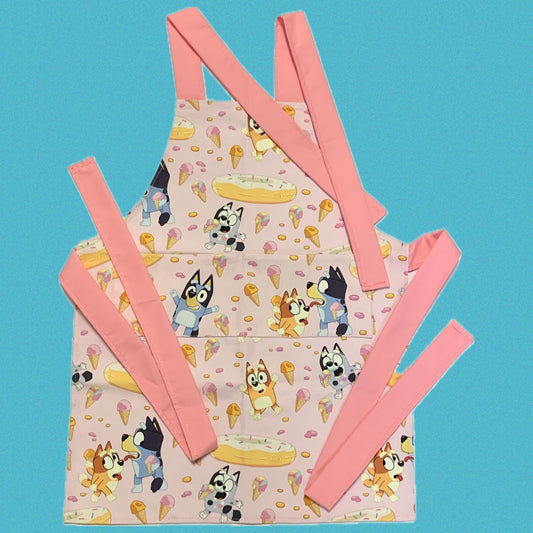 Teacups n Quilts - Bluey in Pink- Kids Apron