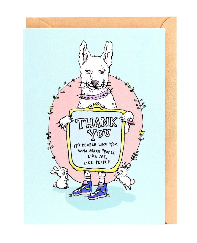 WALLY PAPER CO - "THANK YOU POOCH" GREETING CARD