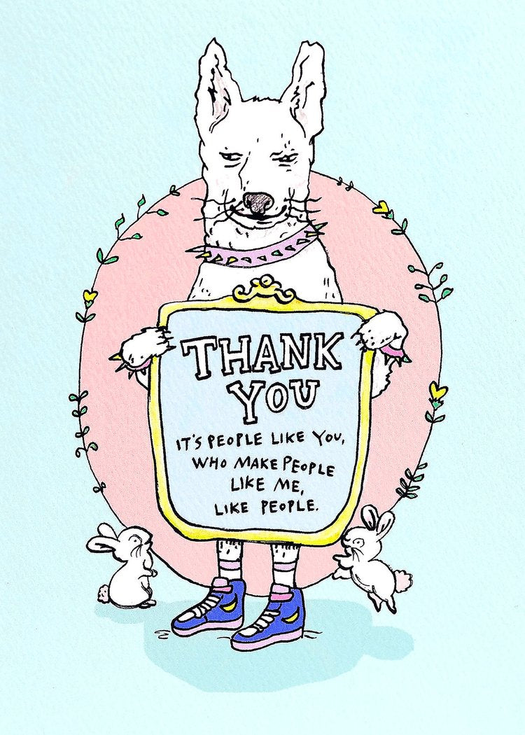 WALLY PAPER CO - "THANK YOU POOCH" GREETING CARD
