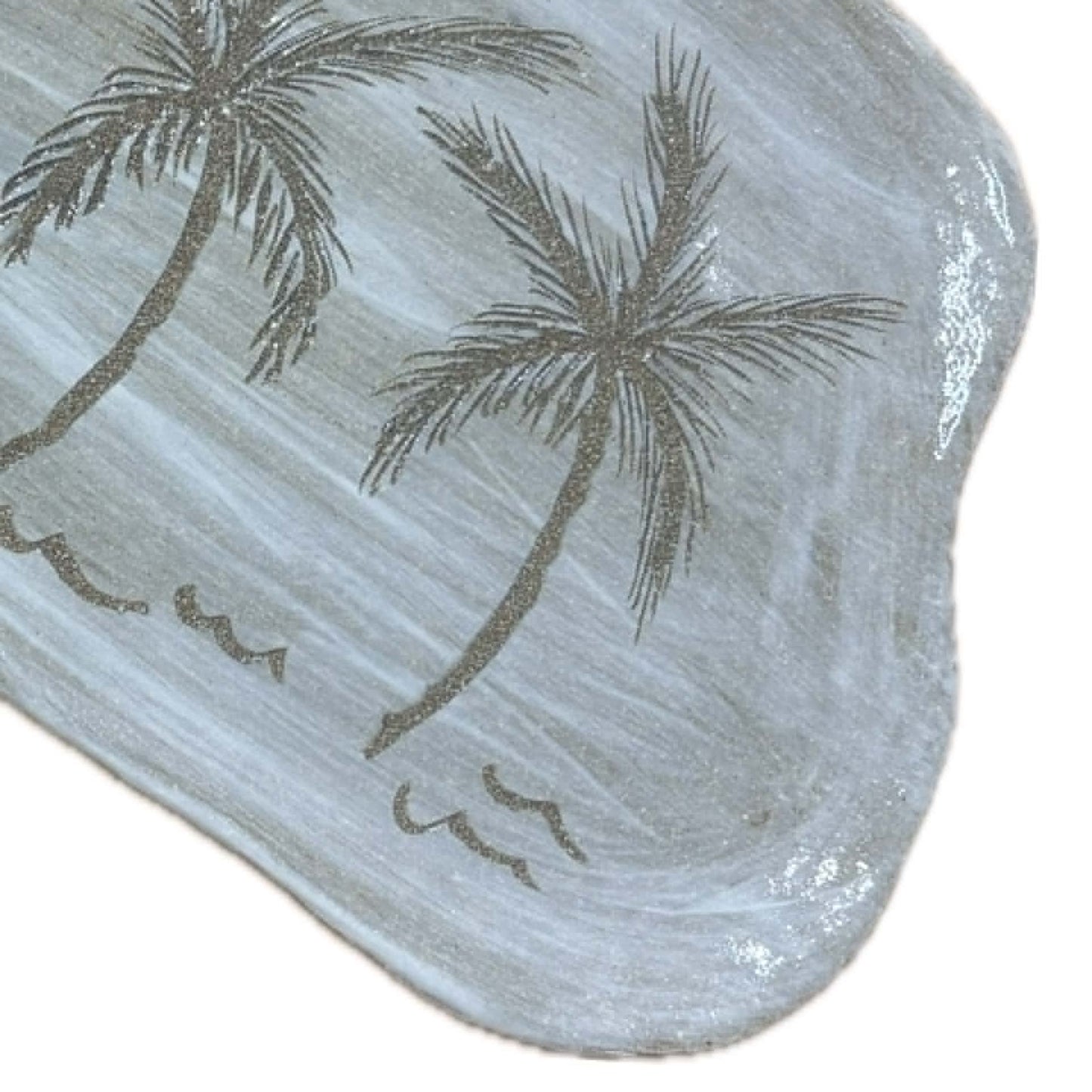 EARTH BY HAND- Hand Built "Palm Tree" Platter