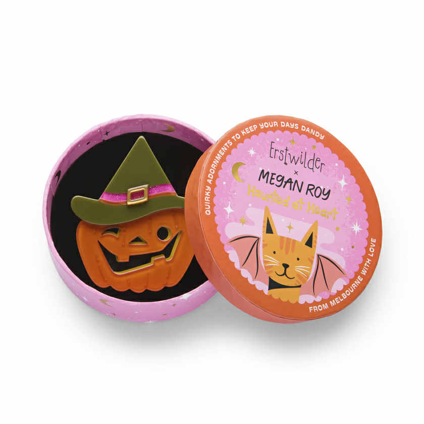 ERSTWILDER - "Witch O'Lantern Brooch" - HAUNTED AT HEART- HALLOWEEN COLLECTION