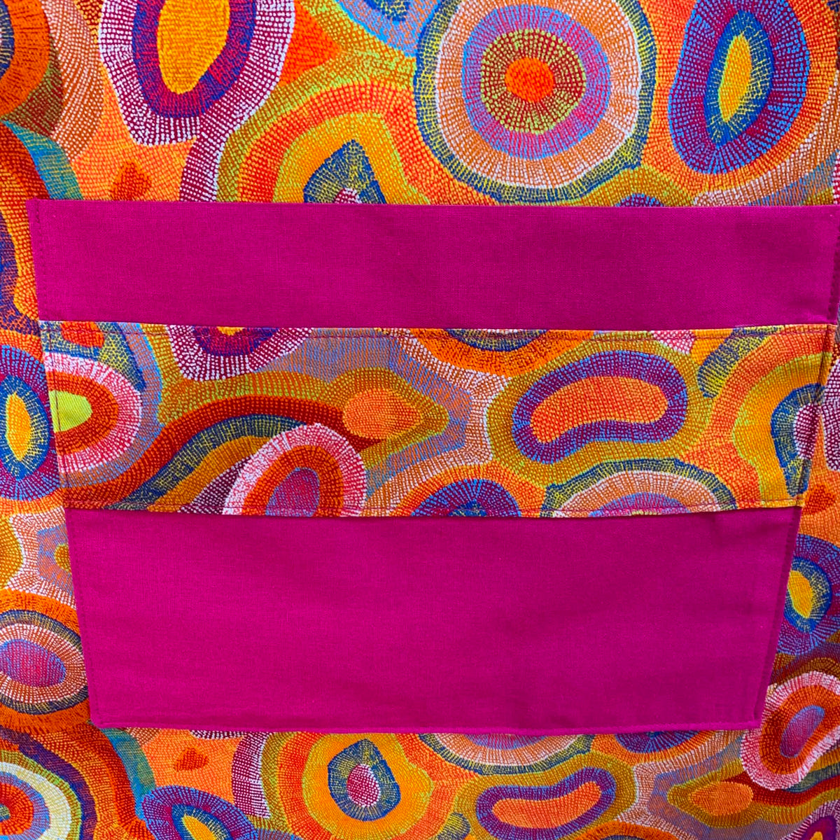 MUMMA WHOOPEE - "Jukurrpa- Water Dreaming" FABRIC APRON- Warlukurlangu Fabric