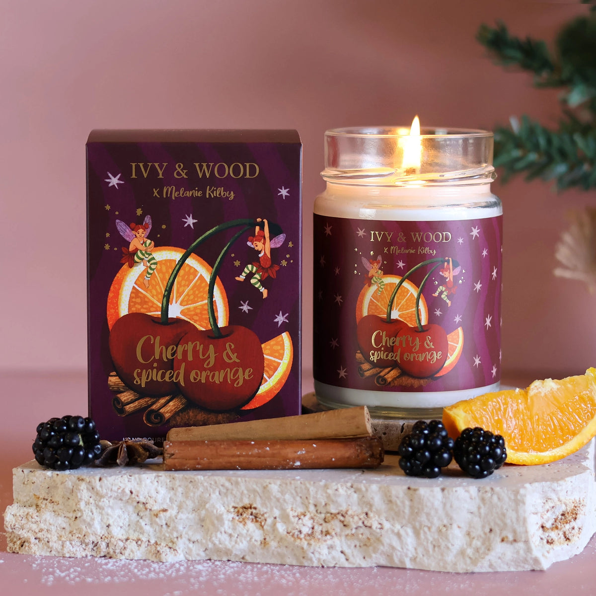 IVY & WOOD - "Cherry & Spiced Orange"-Limited Edition Christmas Candle