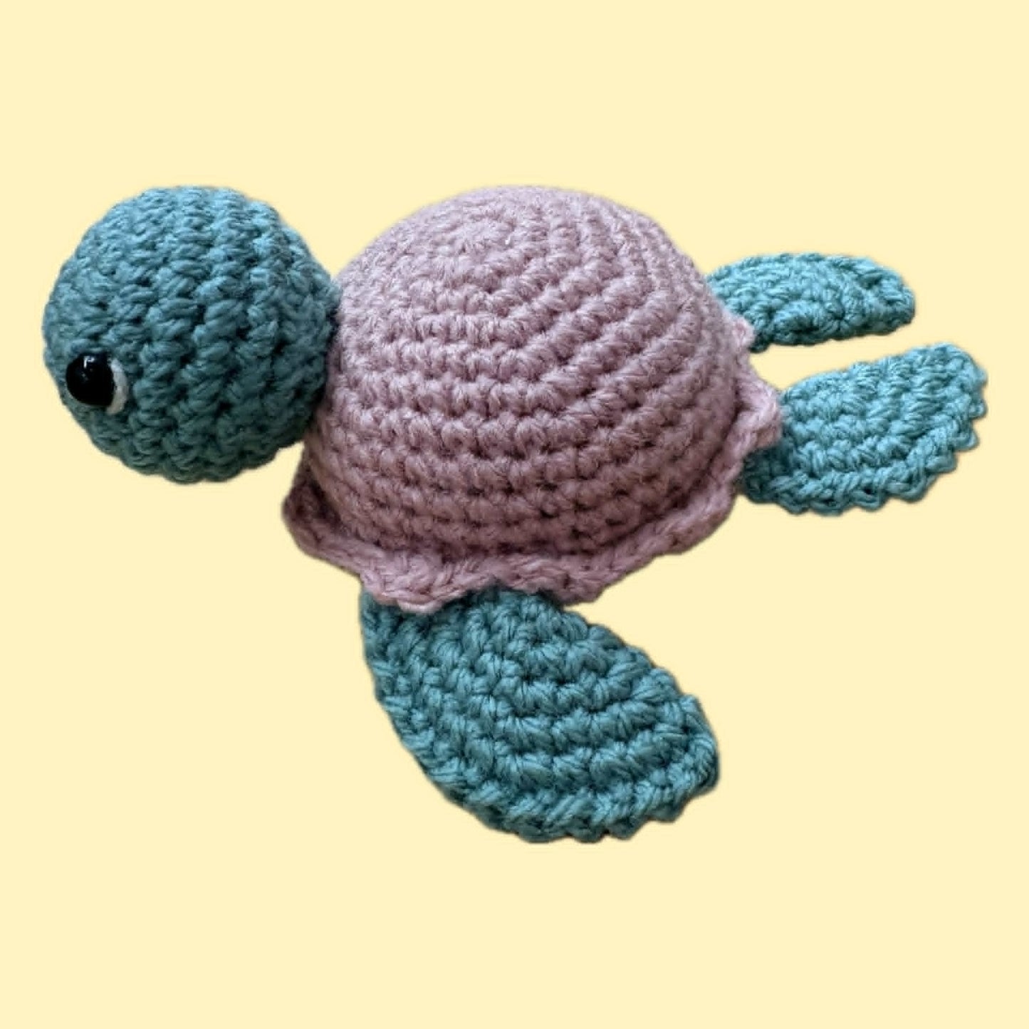 BEAKNITS-Crocheted Turtle - Blush Shell
