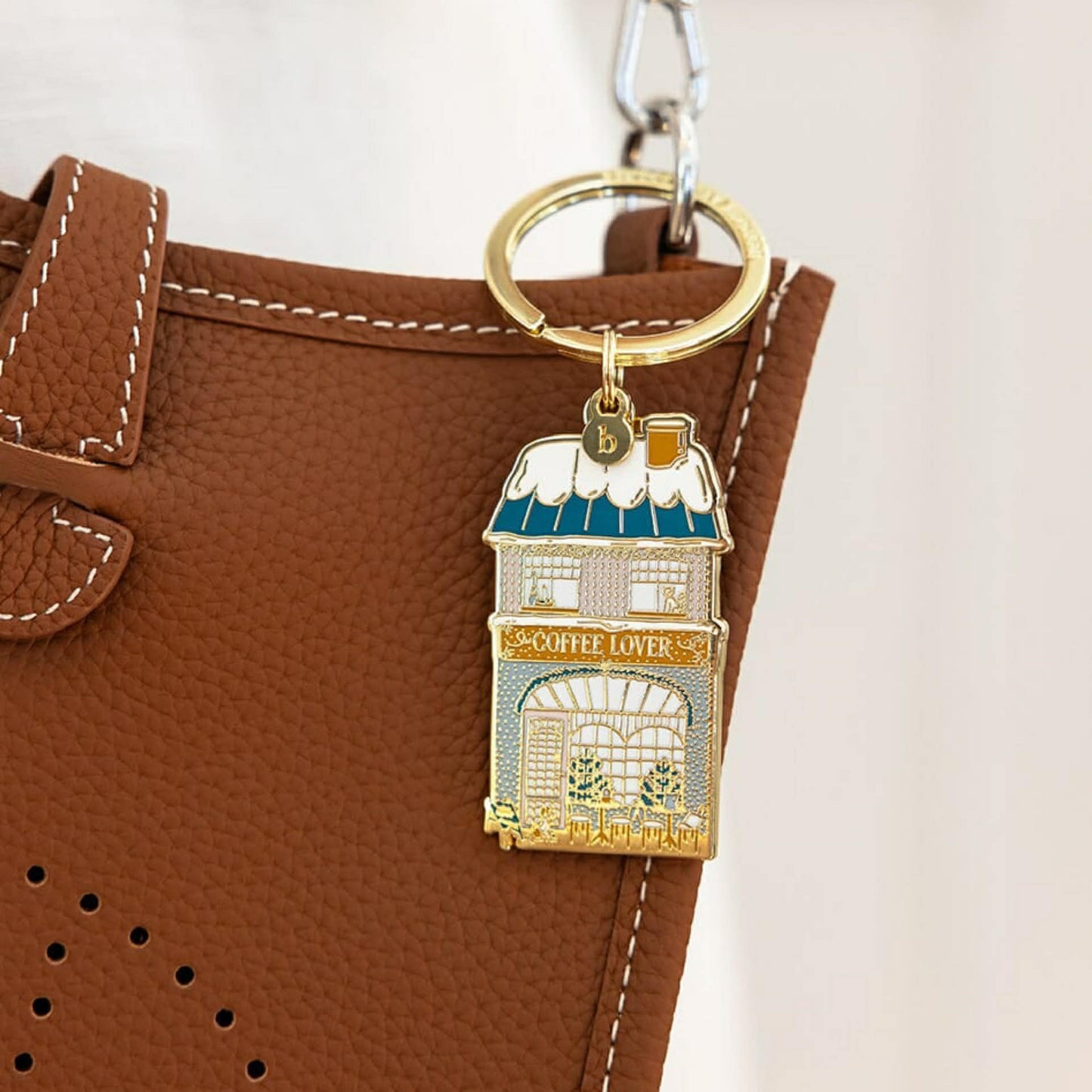 BESPOKE LETTERPRESS - Coffee Lover - Enamel Key Ring
