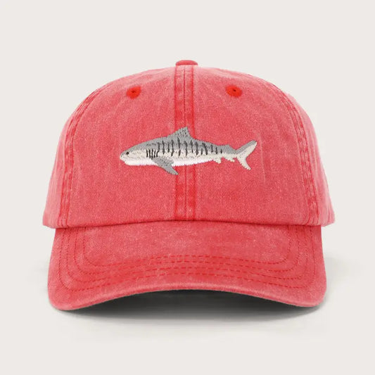 PALLION POINT - FISH LIDS - Tiger Shark Cap in Red