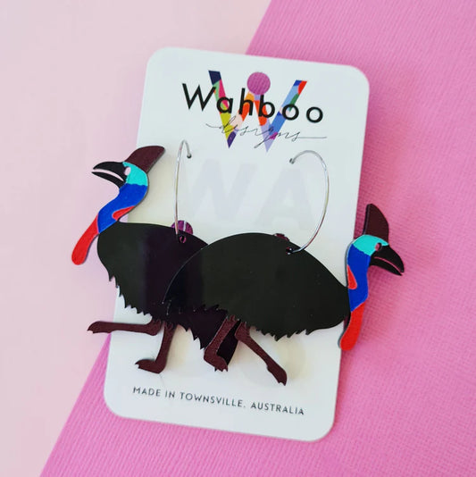 WAHBOO- Cassowary Hook Dangle Earrings