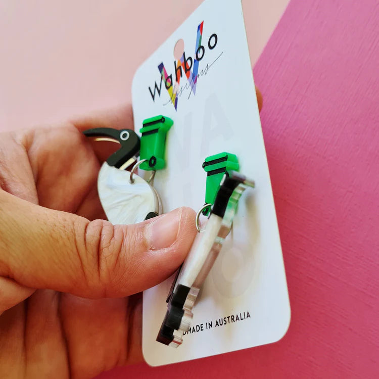 WAHBOO- Bin Chicken Stud Dangle Earrings