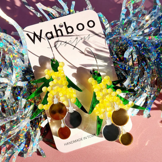 WAHBOO- Christmas Wattle Dangle Earrings