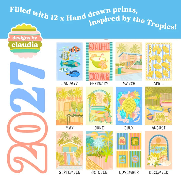 DESIGNS BY CLAUDIA - 2027 A3 WALL CALENDAR