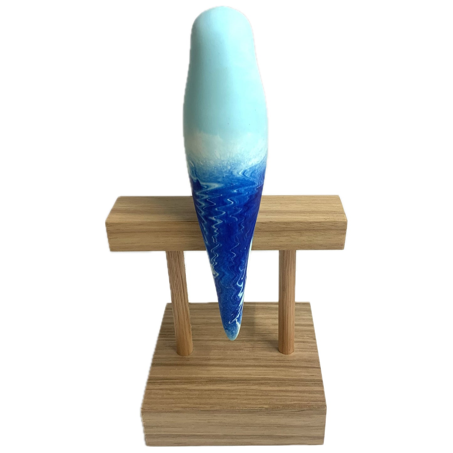 PETE CROMER - RESIN BUDGERIGAR #1 - Blue Ocean Swirl