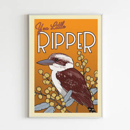 Green Mini Creative - A4 Poster/Print - Kookaburra: "Little Ripper"
