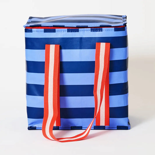 PROJECT TEN - "Blue Stripes" MEDIUM INSULATED TOTE/SHOPPER BAG