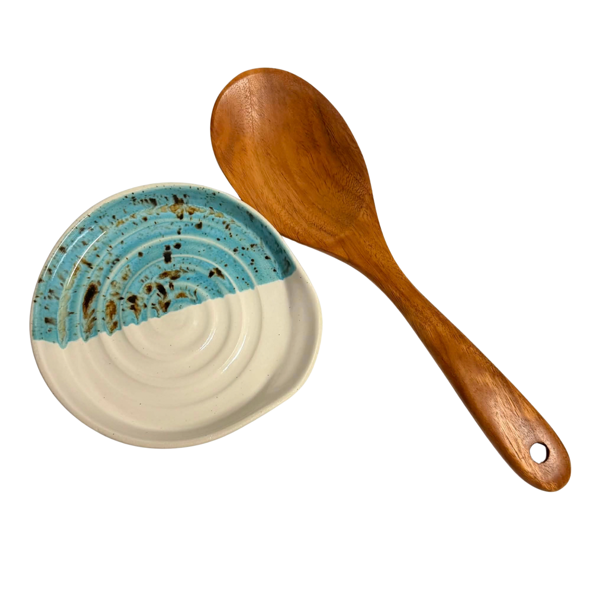 POTTERESS BY ALICIA - Spoon Rest - Blue and Brown