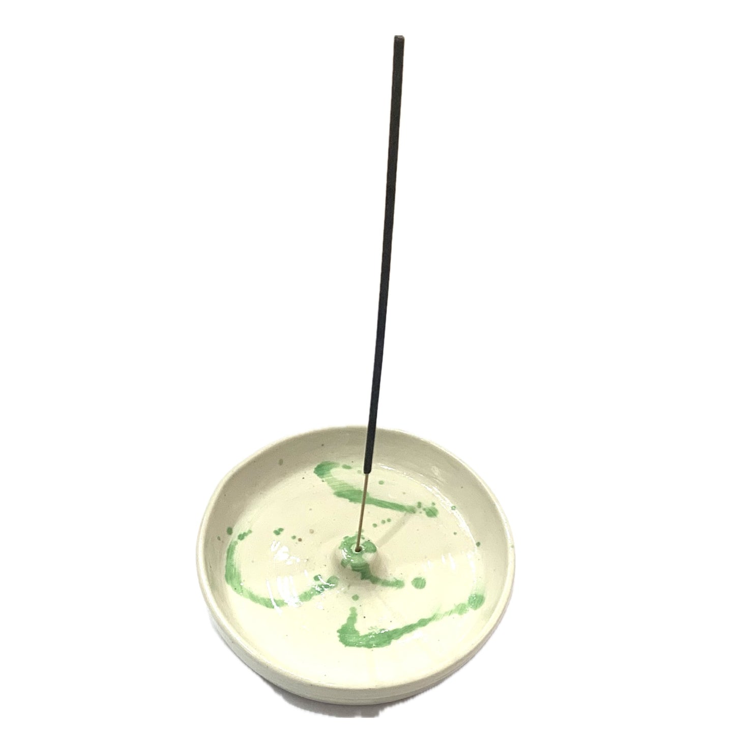 EARTH BY HAND- Incense Holders- Green Dribbles