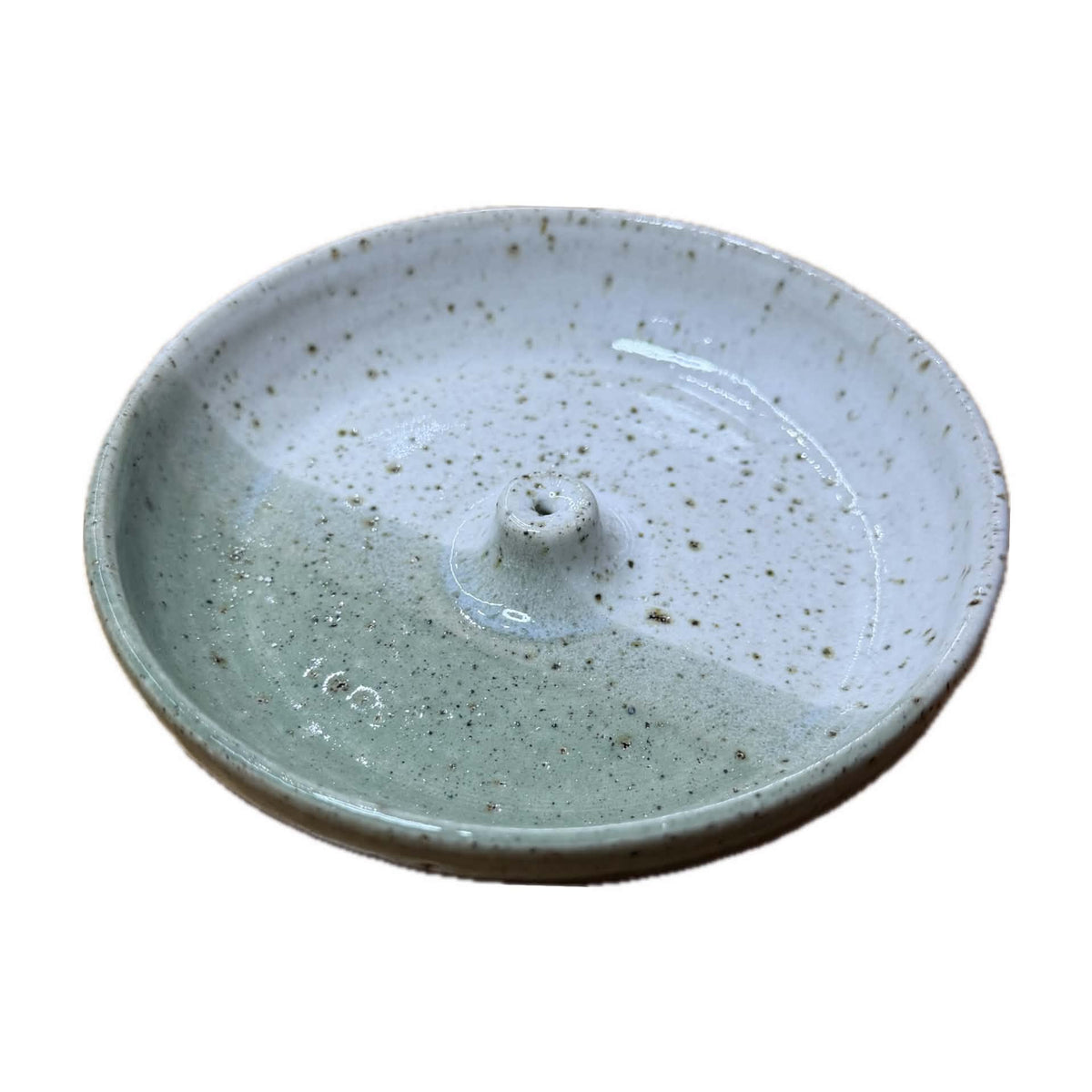 EARTH BY HAND- Hand Built Clay Incense Holders - Green and White