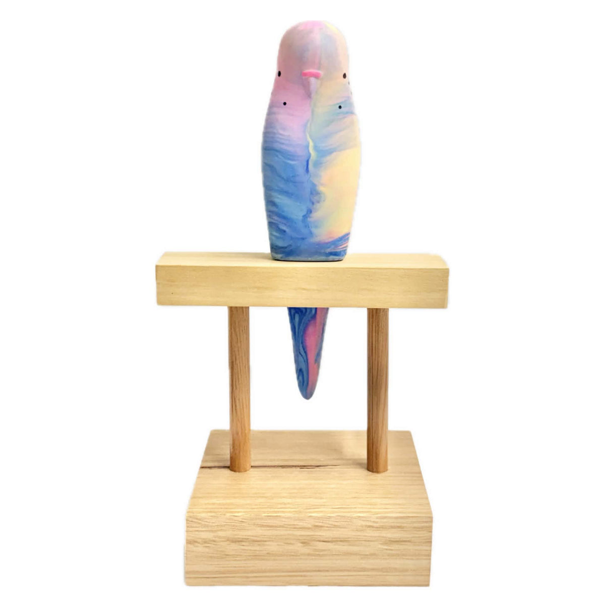 PETE CROMER - RESIN BUDGERIGAR #2 - Bubblegum Swirl