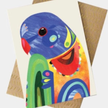 PETE CROMER - RAINBOW LORIKEET GREETING CARD