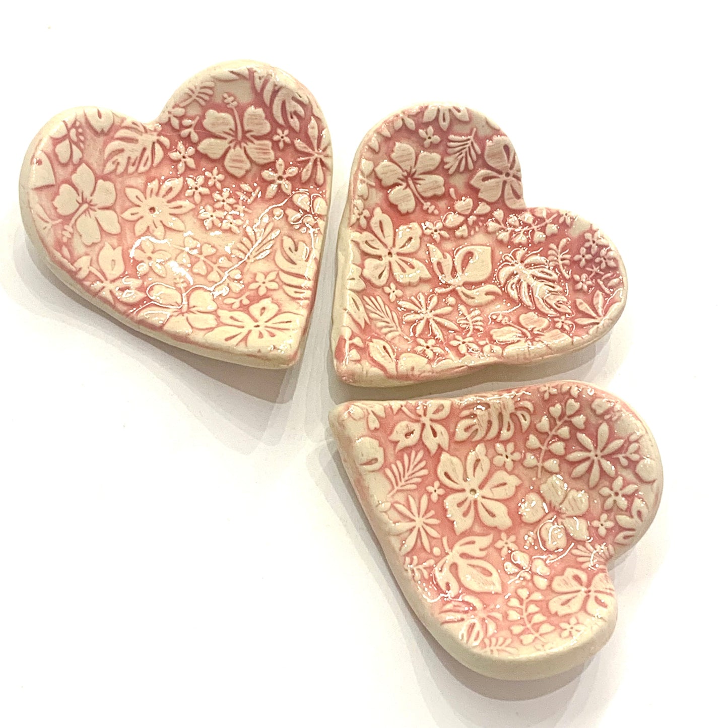 EARTH BY HAND- Clay Heart Trinket dishes