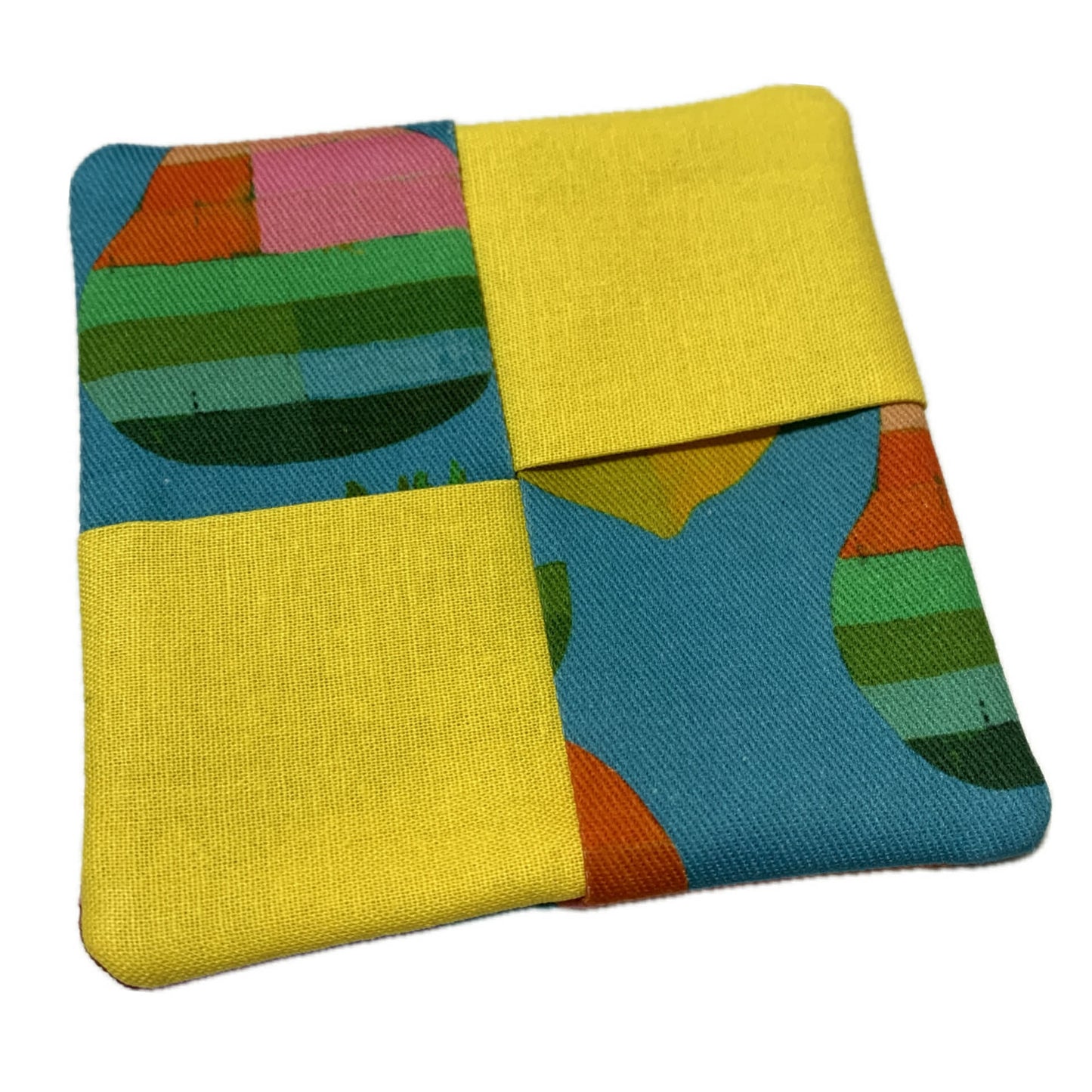 MUMMA WHOOPEE- SINGLE WINE GLASS SLIPPER/COASTERS- Fruits & Yellow