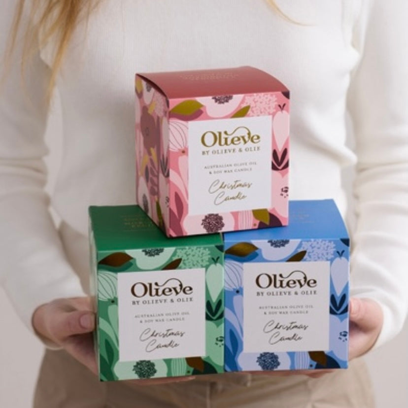 OLIEVE AND OLIE- Festive Holly & Balsam- Christmas Candle- Green