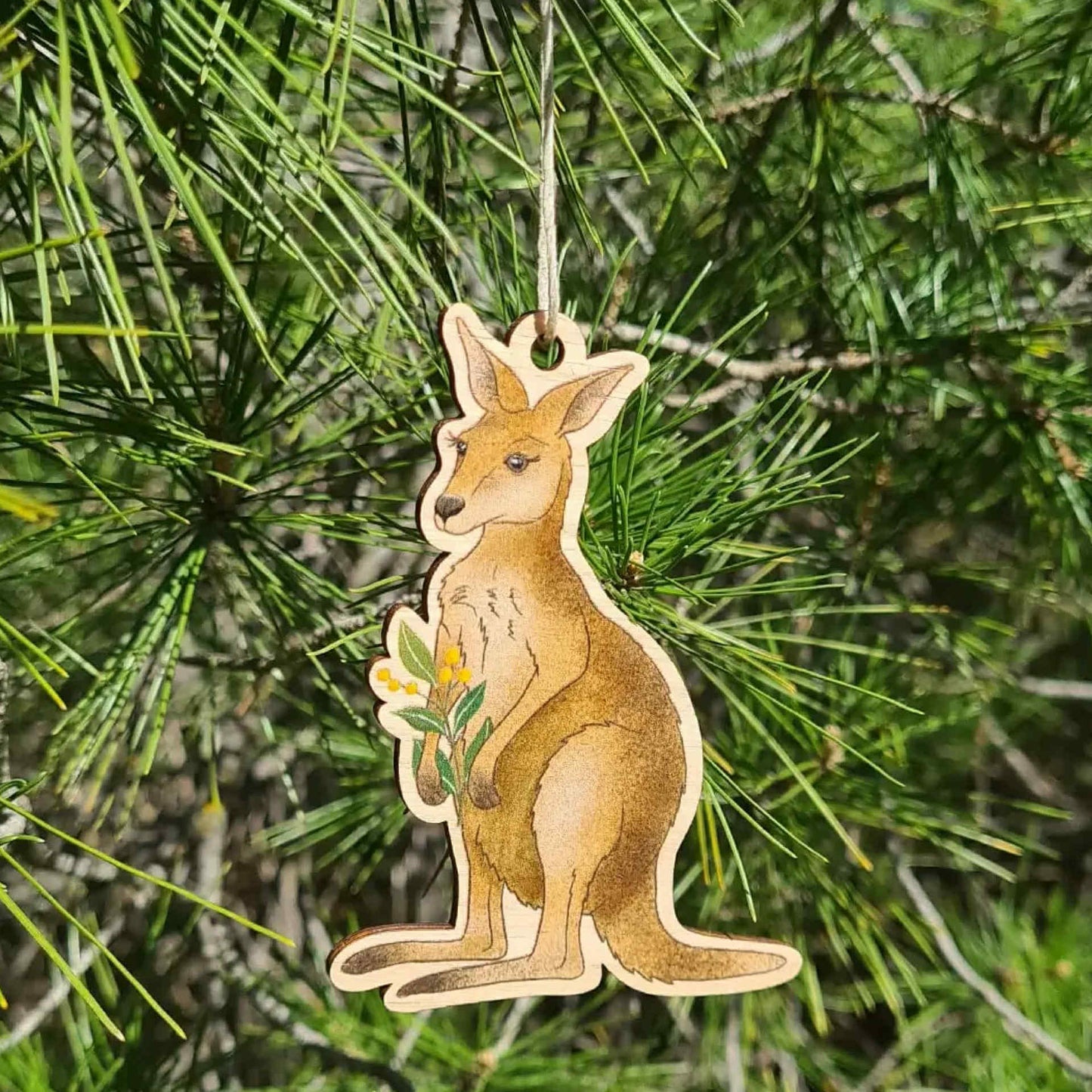 EARTH GREETINGS- Hopping Kangaroo Wooden Decoration