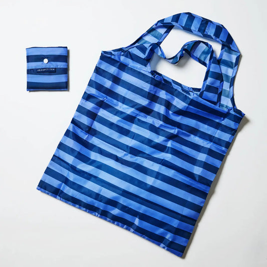 PROJECT TEN - "Blue Stripe" Folding Pocket Shopper