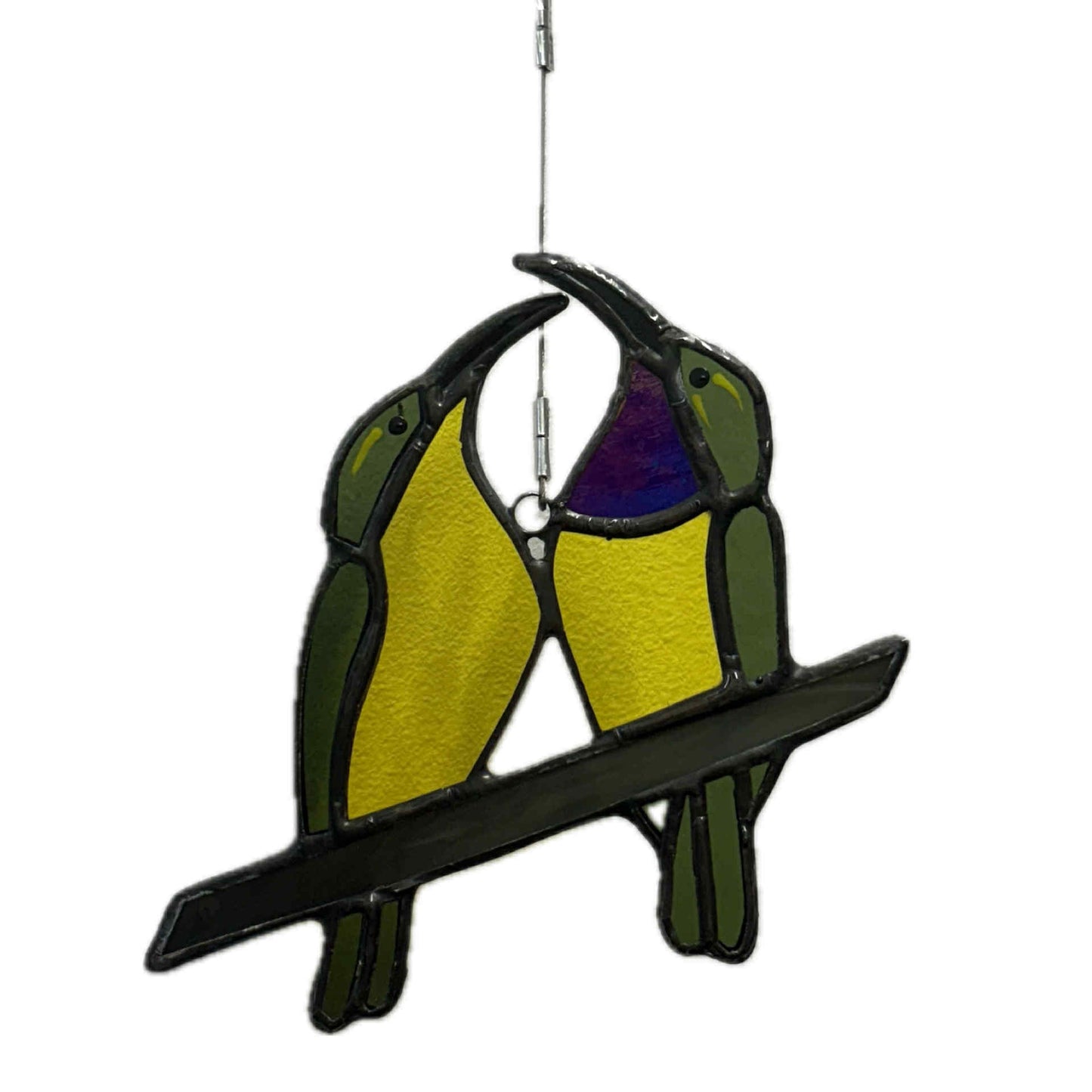 SWAN GLASS - SUNBIRD PAIR - Stained Glass Ornament