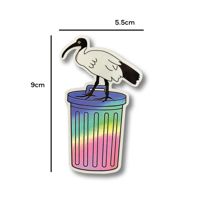 Green Mini Creative - Holographic Stickers- "Bin Chicken" Ibis