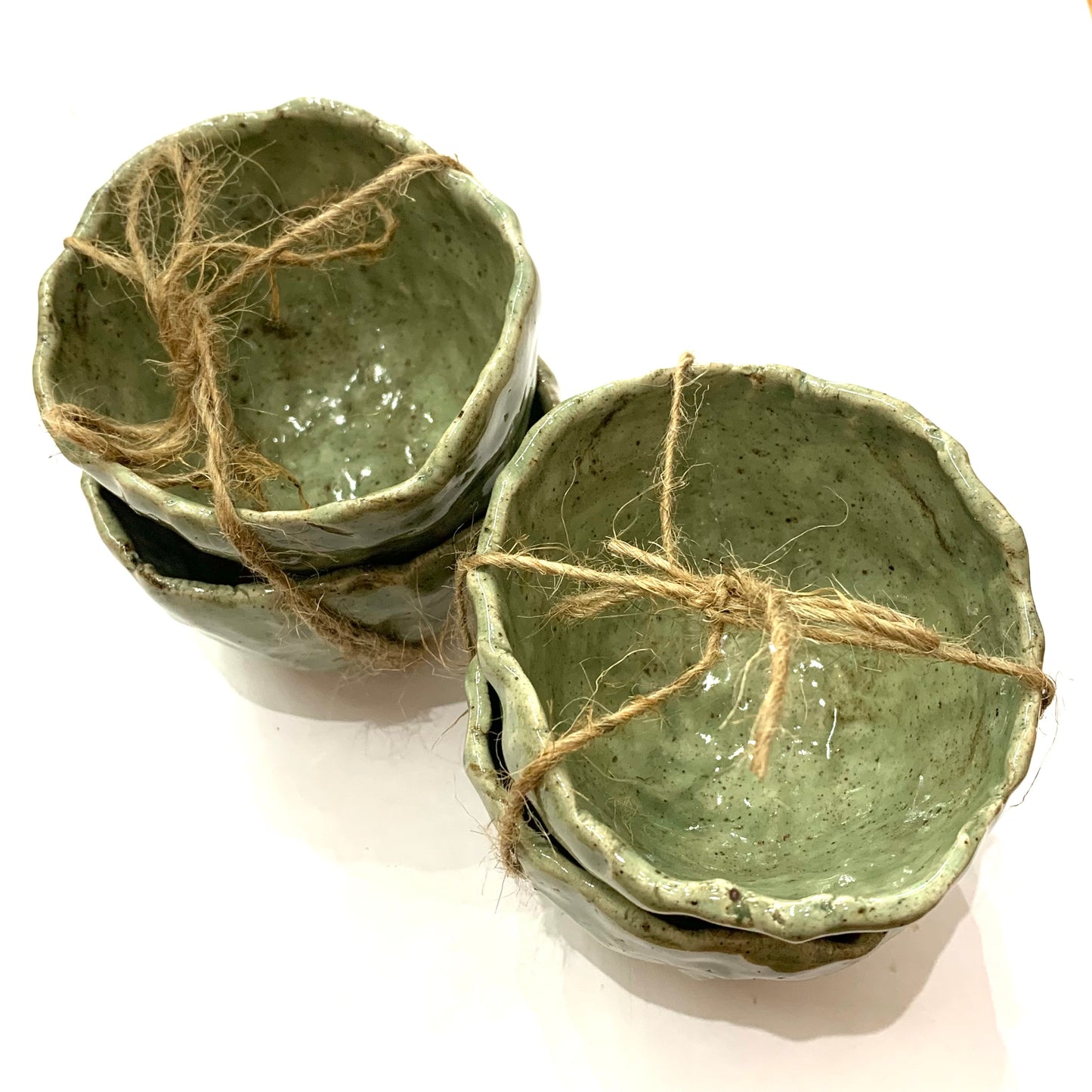 EARTH BY HAND- Small Green Bowl Twin Sets