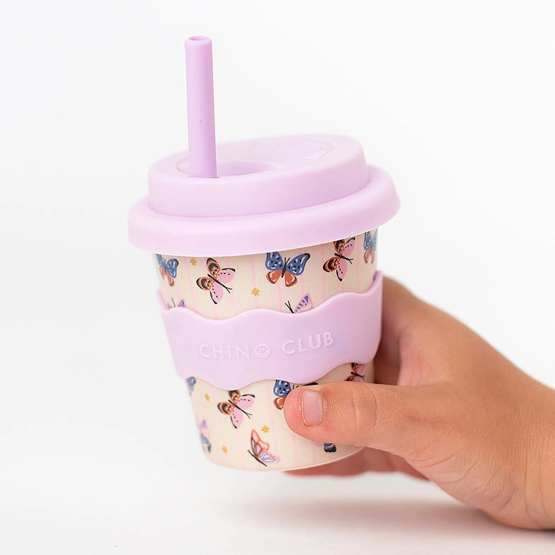 CHINO CLUB- Kids 4oz Reusable Babychino Cup- Butterfly