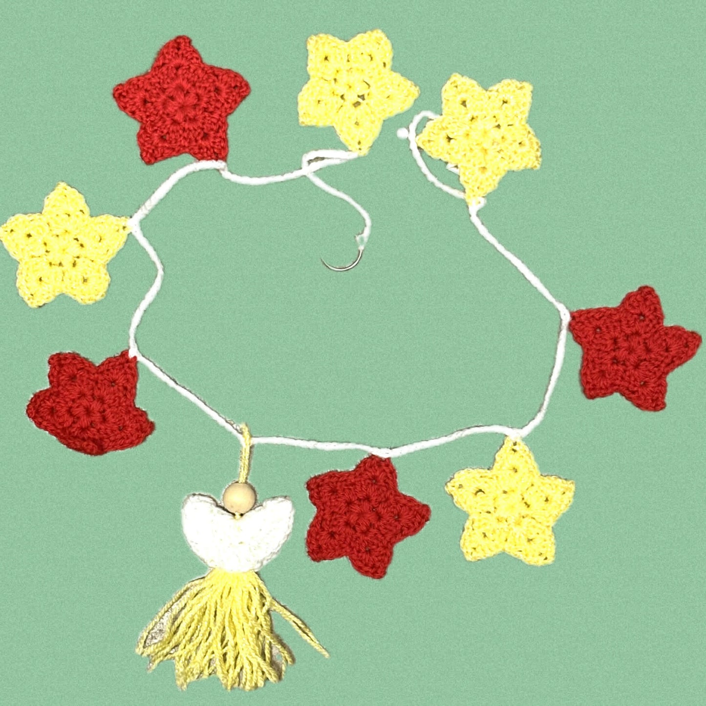 BEAKNITS- "STARRY ANGEL"- CROCHETED CHRISTMAS GARLAND