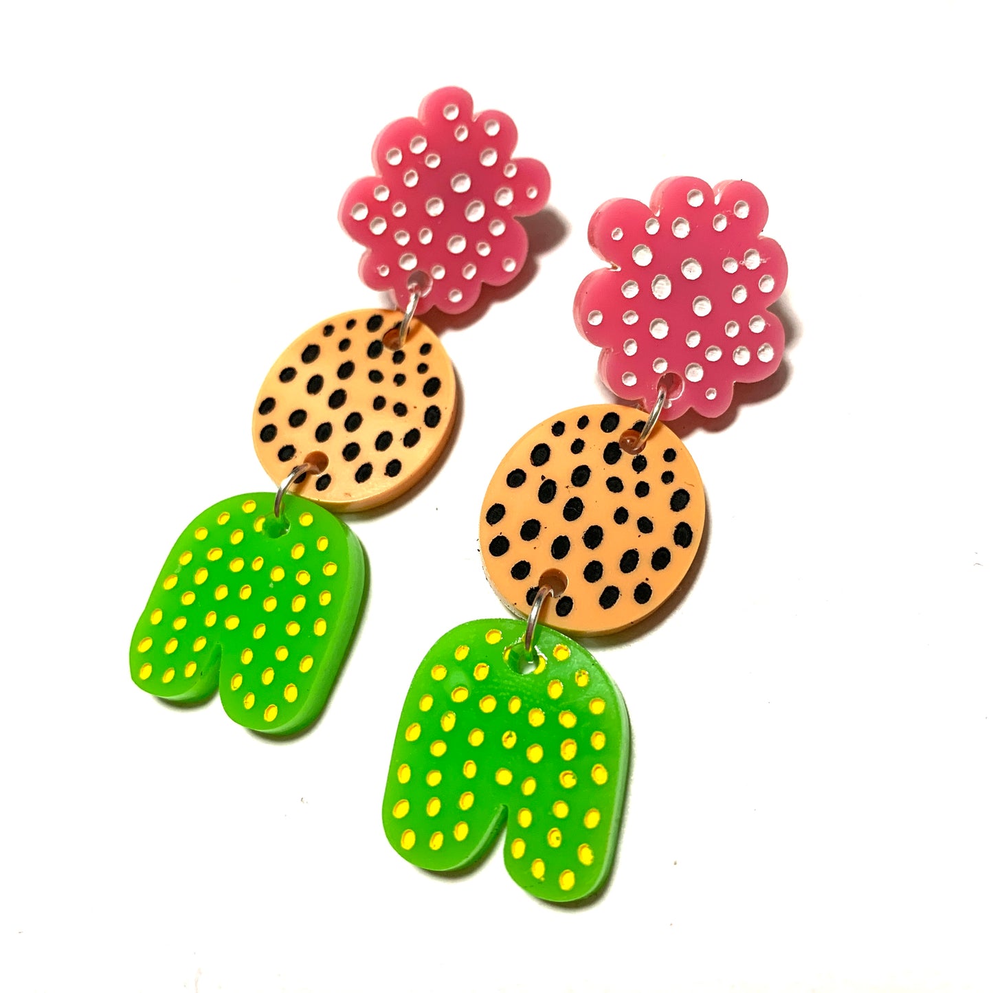 THIS BIRD HAS FLOWN - “Bubble Pop- Pink” DANGLE EARRINGS