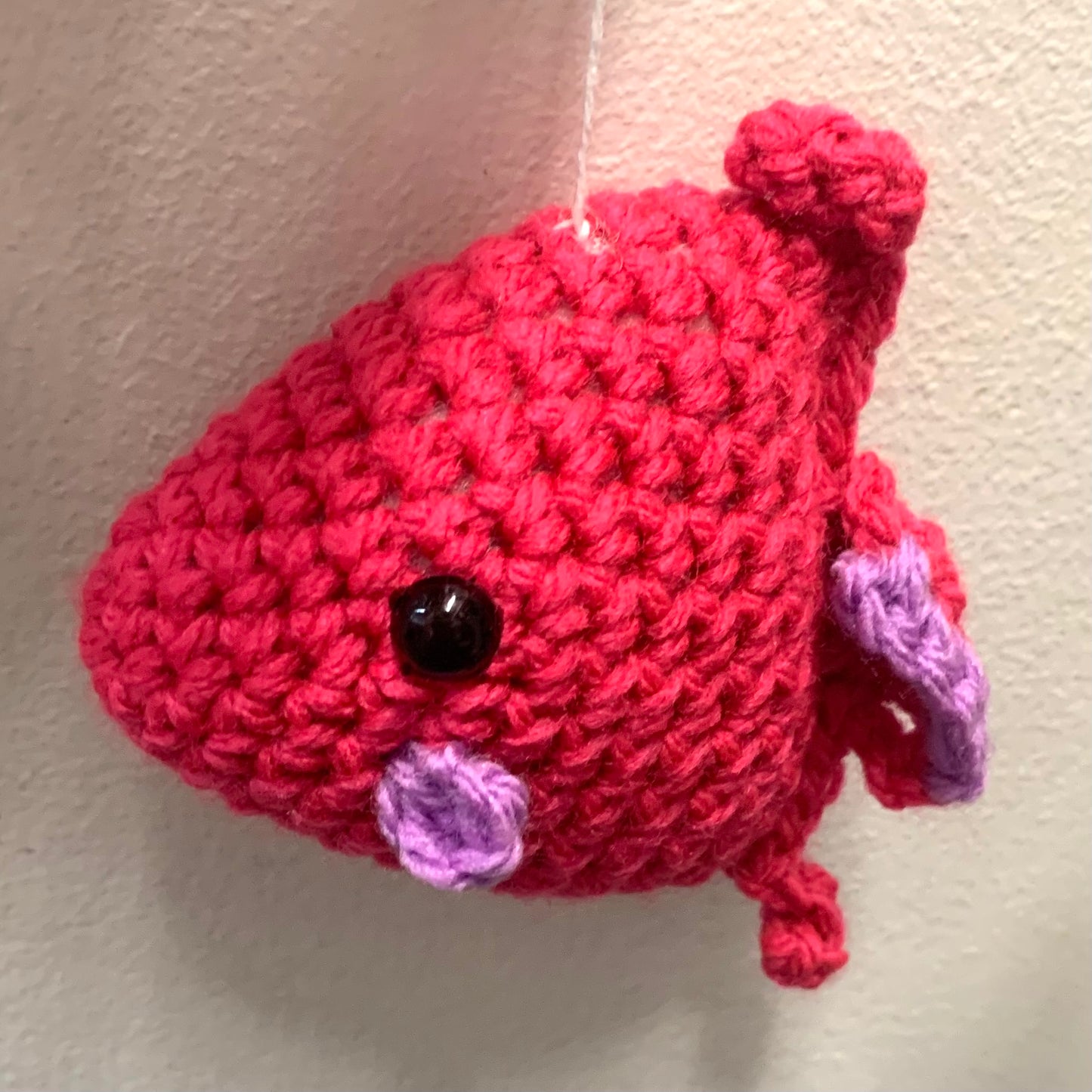 BEAKNITS- CROCHETED UNDER THE SEA MOBILE #4- Blue Ring with Pink Octopus