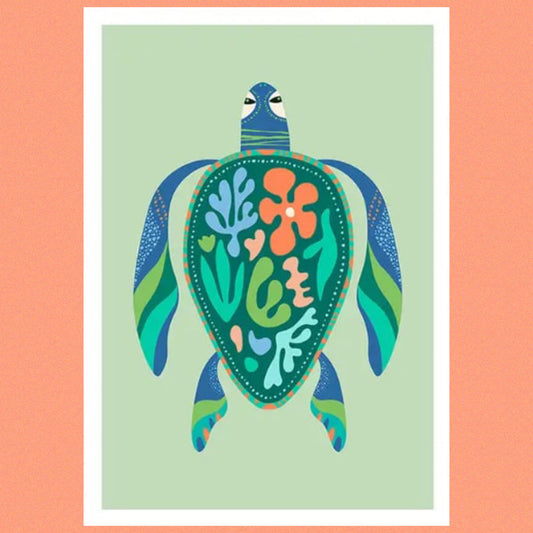 3 BIRDIES STUDIO- "Turtle" A4 Art Print