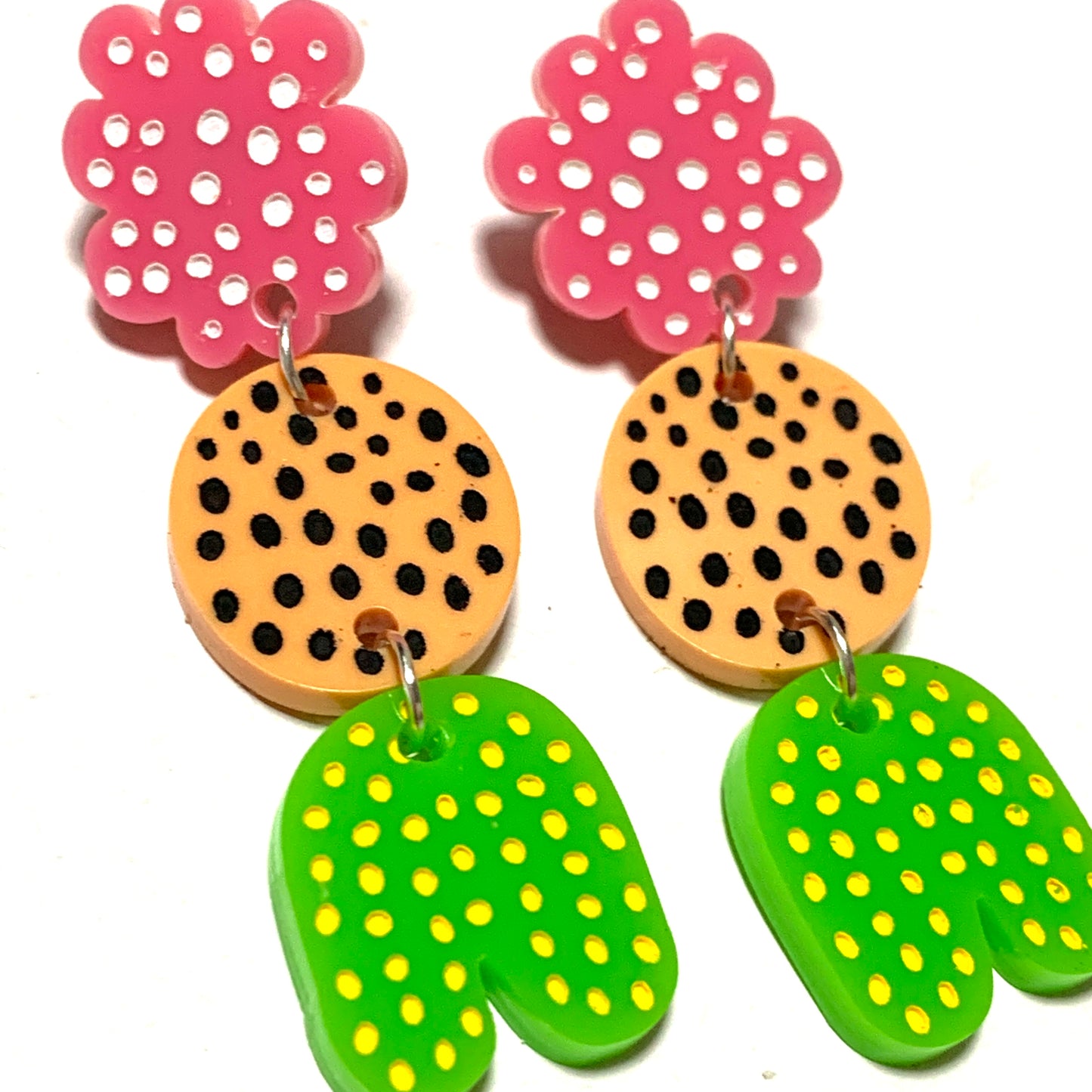 THIS BIRD HAS FLOWN - “Bubble Pop- Pink” DANGLE EARRINGS