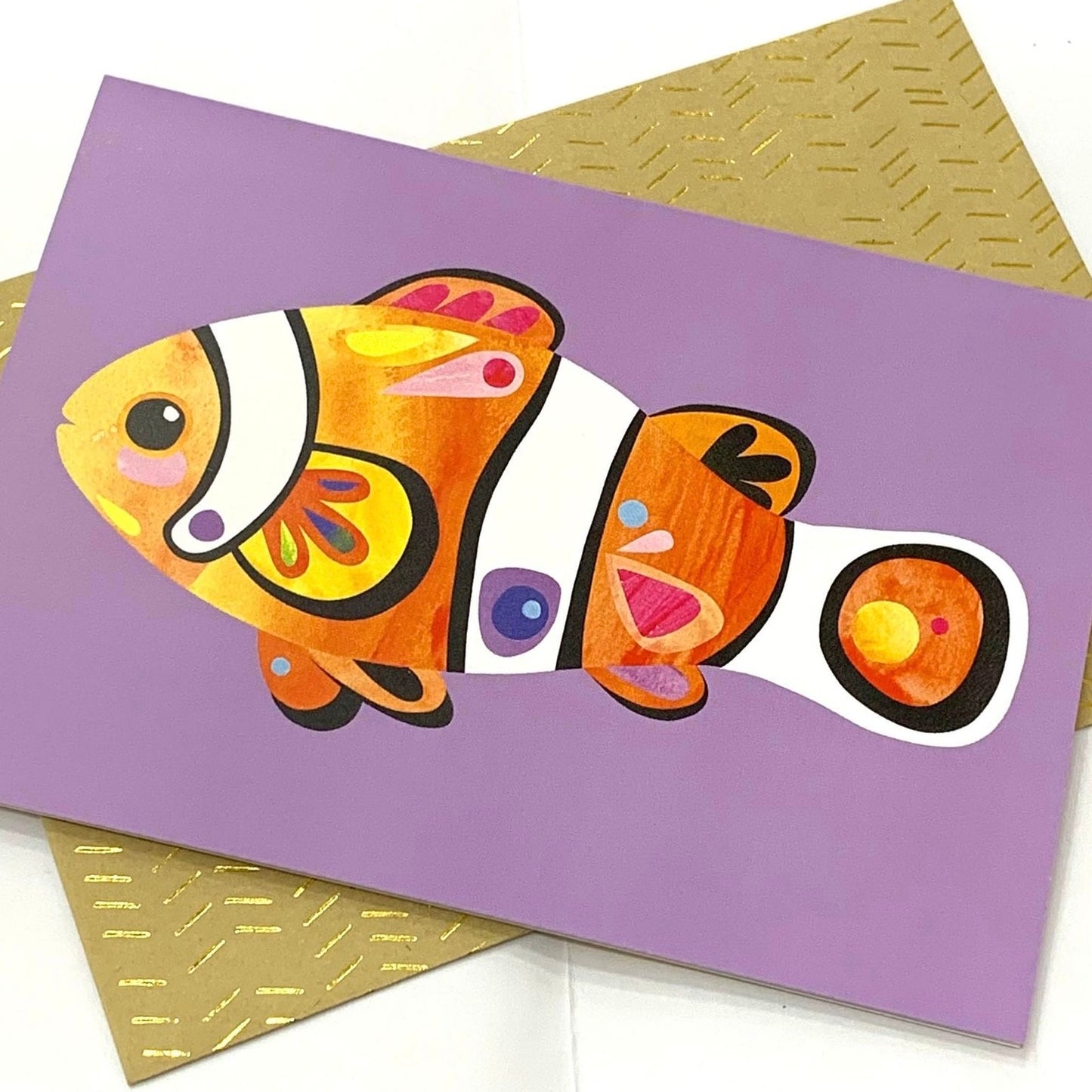 PETE CROMER - CLOWN FISH GREETING CARD