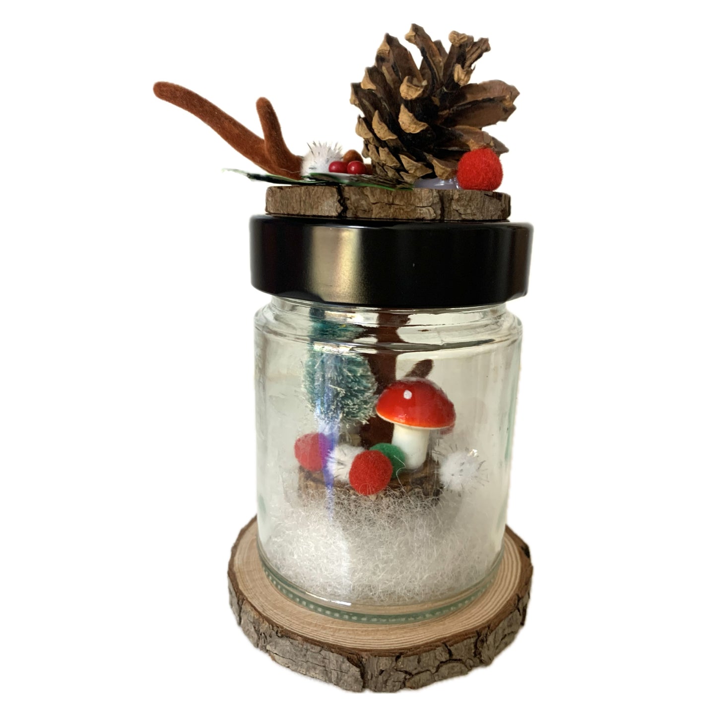 THIS BIRD HAS FLOWN- Christmas Jar Decoration- Small Woodland Antler