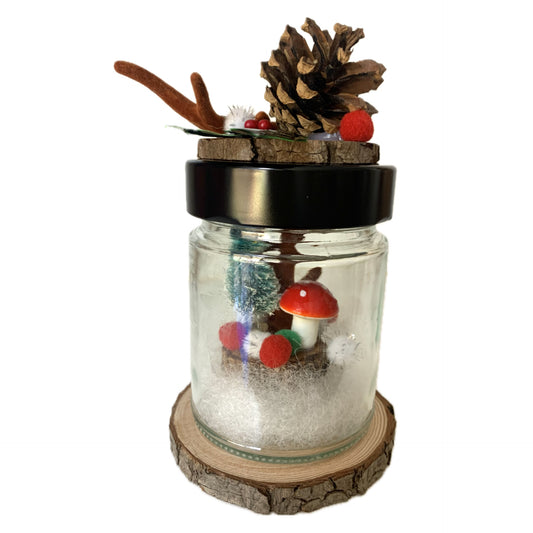 THIS BIRD HAS FLOWN- Christmas Jar Decoration- Small Woodland Antler