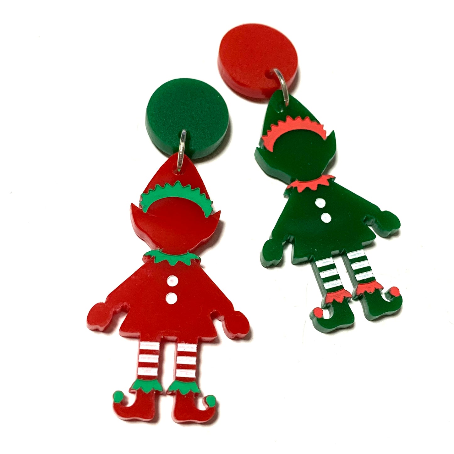 MAKIN' WHOOPEE - “Mismatched Elves” CHRISTMAS STUD DANGLES