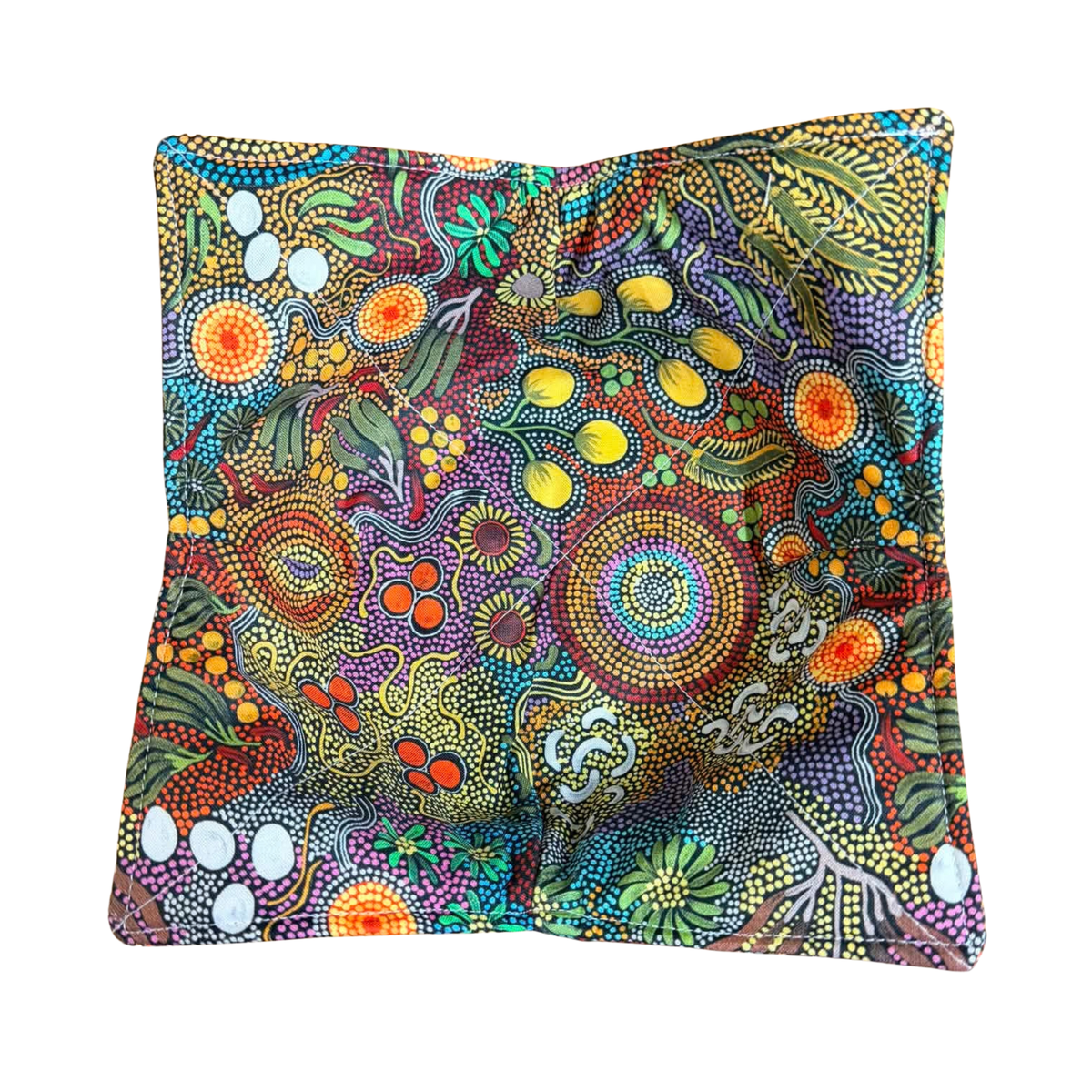 OH SEW ROSY: Bowl Cosies- Budgerigar Dreaming (Warlukurlangu Fabric)