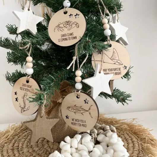 SAILFISH CREATIVE- Wooden Christmas Decoration - Great White Shark