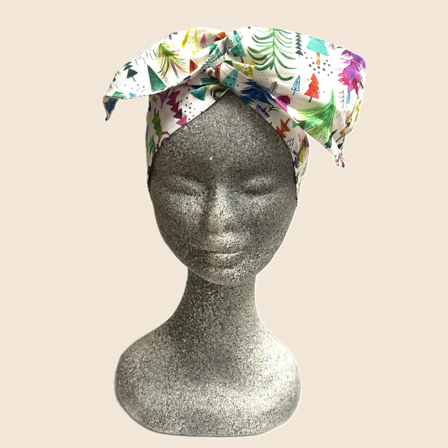 OH SEW ROSY: CHRISTMAS WIRE HEADBAND - Christmas Trees on White