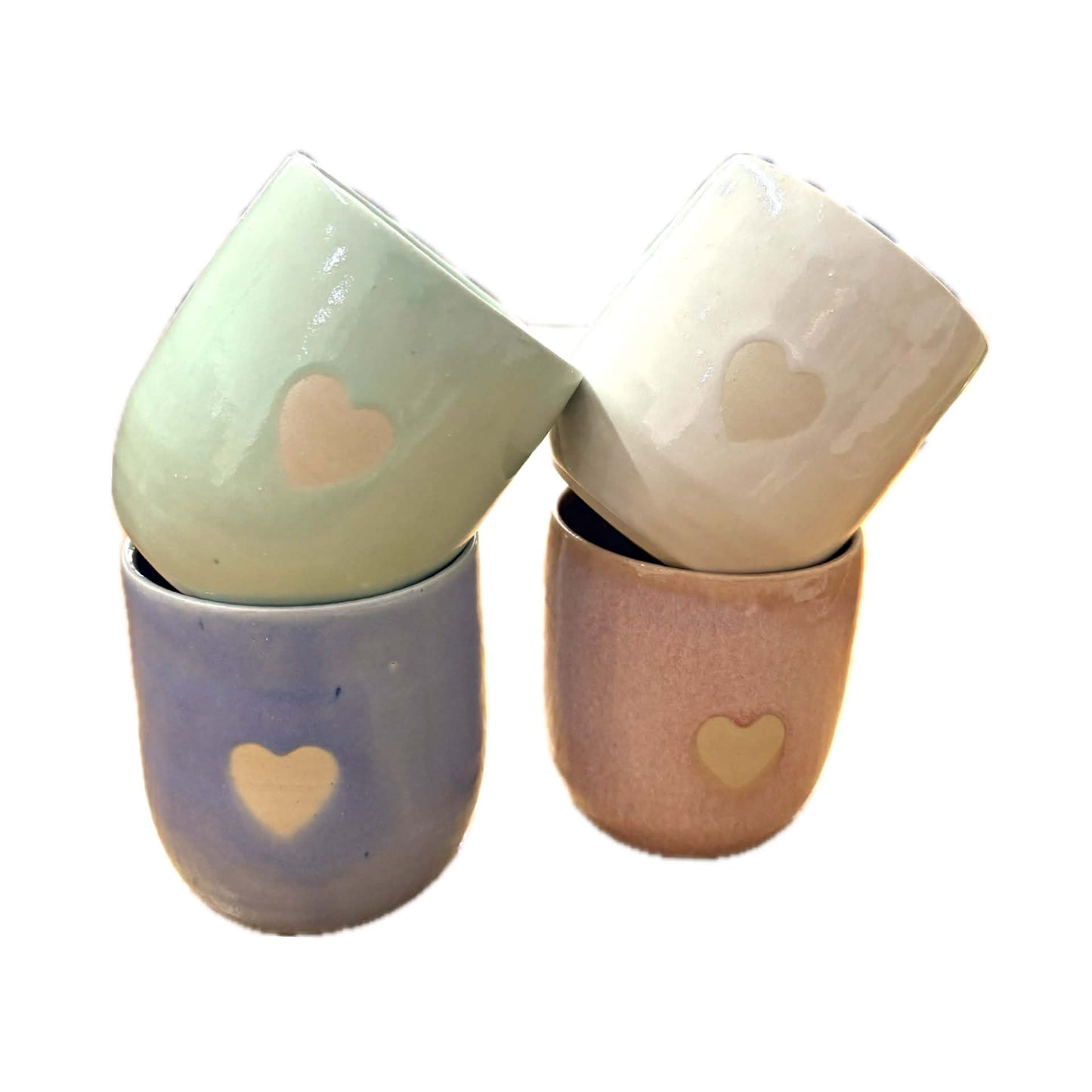 EARTH BY HAND- Latte Love Mugs - White Glaze
