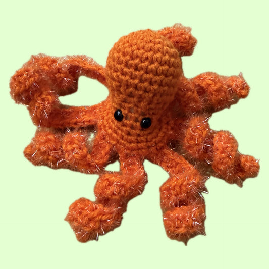BEAKNITS- CROCHETED OCTOPUS - Orange Tinsel