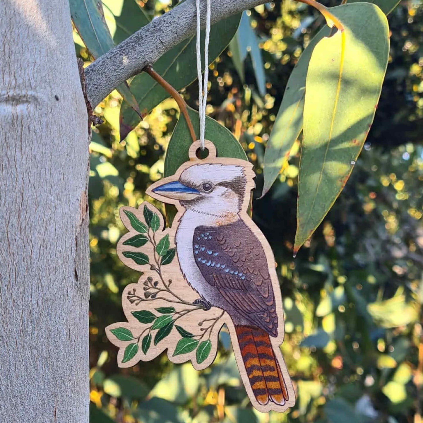 EARTH GREETINGS- Laughing Kookaburra Wooden Decoration