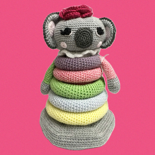 HOOKED BY JEN- Nutsy Crochet Stacking Koala