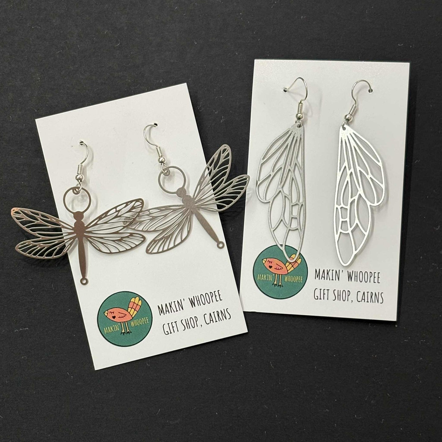 MAKIN' WHOOPEE - "Dragonfly Wings" Stainless Steel Earrings